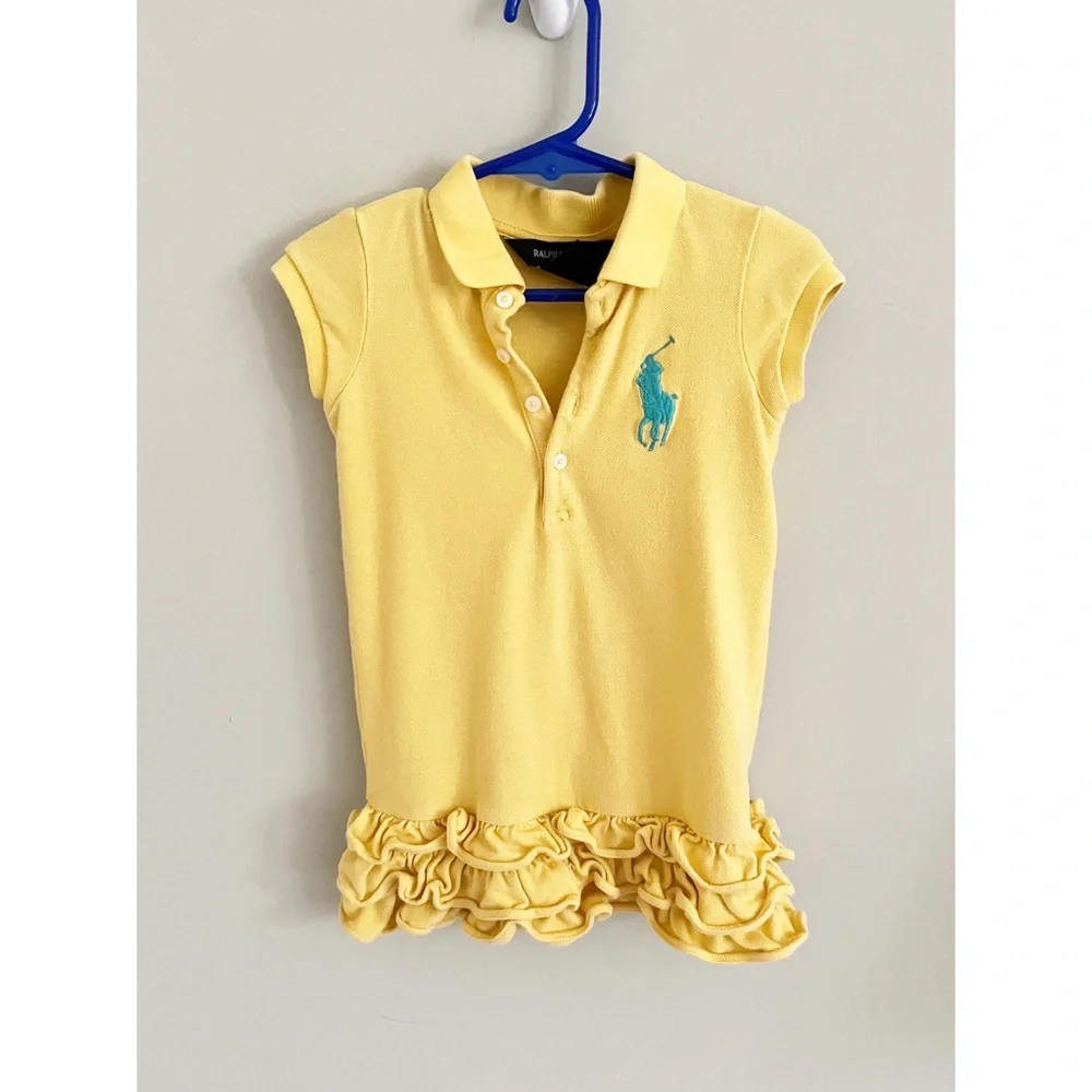 Ralph Lauren yellow ruffled hem dress 3T